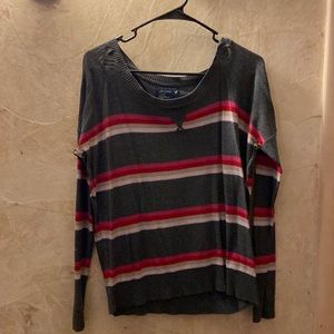American eagle off the shoulder stripped sweater